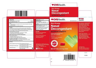 Package Label Principal Display - CVS Nasal Decongestant 48 Count Carton SM
